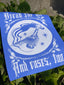 Bread and Roses Poster - White on Blue