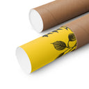 Bread and Roses Poster - Burnt Umber on Yellow