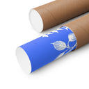 Bread and Roses Poster - White on Blue