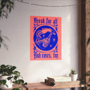 Bread and Roses Poster - Ultramarine on Pink