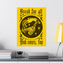 Bread and Roses Poster - Burnt Umber on Yellow