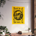 Bread and Roses Poster - Burnt Umber on Yellow