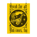 Bread and Roses Poster - Burnt Umber on Yellow