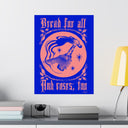 Bread and Roses Poster - Pink on Ultramarine