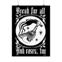 Bread and Roses Poster - White on Black