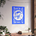 Bread and Roses Poster - White on Blue