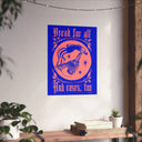 Bread and Roses Poster - Pink on Ultramarine
