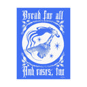 Bread and Roses Poster - White on Blue