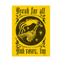 Bread and Roses Poster - Burnt Umber on Yellow