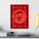Bread and Roses Poster - Coral on Red