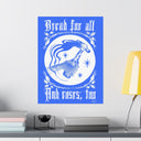 Bread and Roses Poster - White on Blue