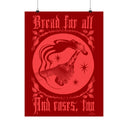 Bread and Roses Poster - Coral on Red