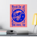 Bread and Roses Poster - Ultramarine on Pink