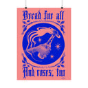 Bread and Roses Poster - Ultramarine on Pink
