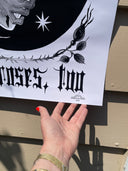 Bread and Roses Poster - Black on White