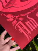 Bread and Roses Poster - Coral on Red