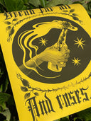 Bread and Roses Poster - Burnt Umber on Yellow