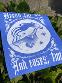 Bread and Roses Poster - White on Blue