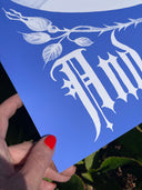 Bread and Roses Poster - White on Blue