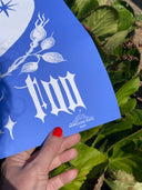 Bread and Roses Poster - White on Blue