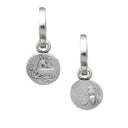 可翻转古钱币耳环 - 大号蜜蜂和雄鹿