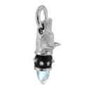 Clowder - Watchful Hound Pendant with Rainbow Moonstone and Diamonds