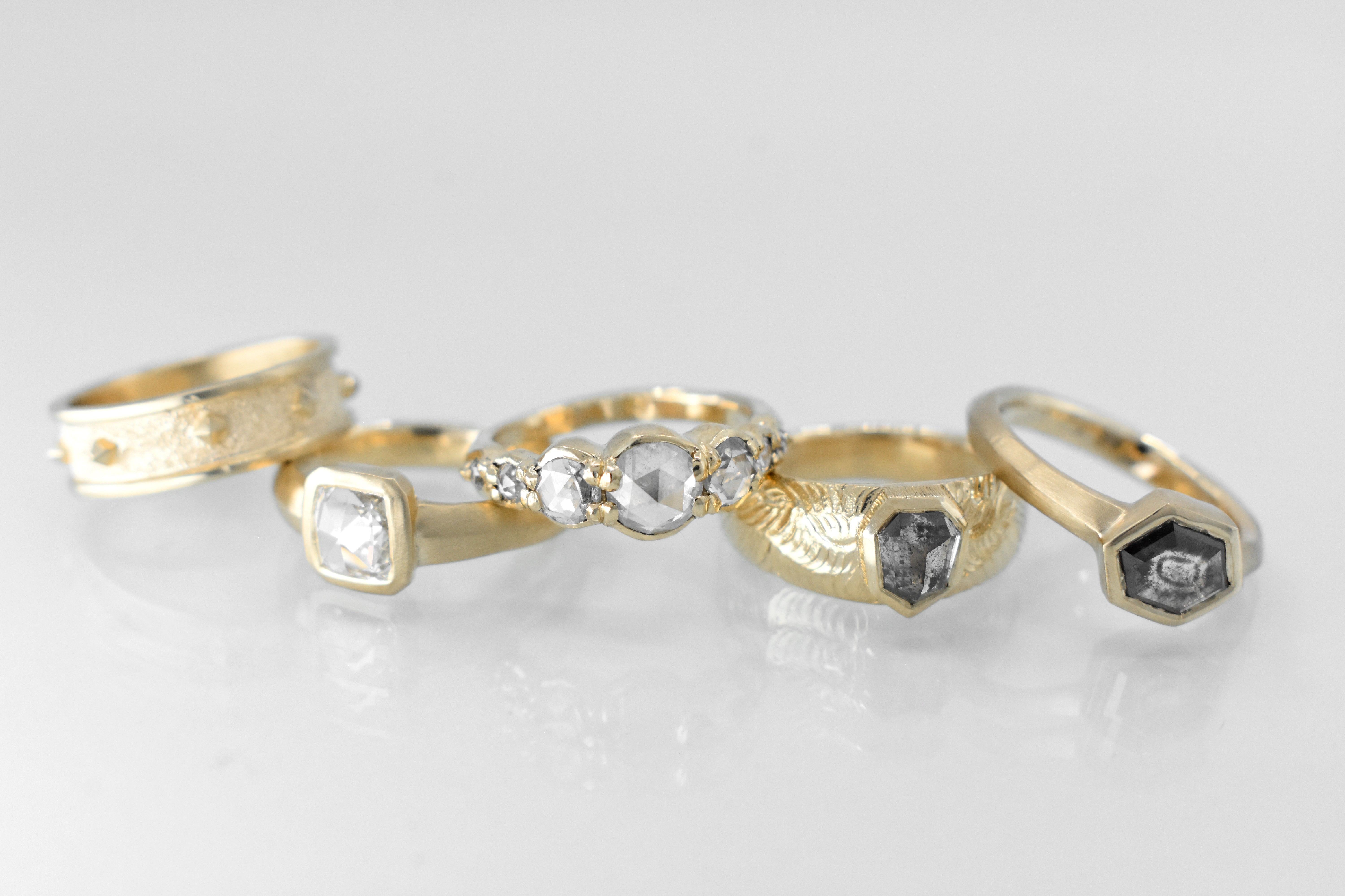 Sigrid - Rosecut Hex Diamond Ring – Morgaine Faye
