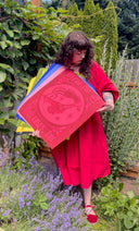 Bread and Roses Poster - Coral on Red