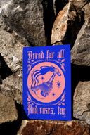 Bread and Roses Poster - Pink on Ultramarine