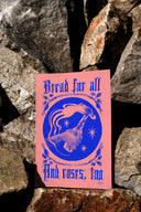 Bread and Roses Poster - Ultramarine on Pink