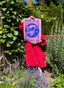 Bread and Roses Poster - Ultramarine on Pink