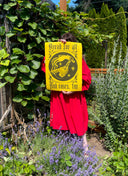 Bread and Roses Poster - Burnt Umber on Yellow