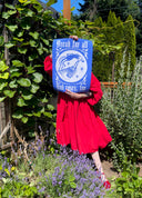 Bread and Roses Poster - White on Blue