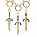 密镶格挡匕首吊坠