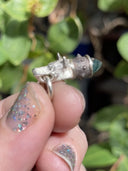 Dappir - Watchful Hound Pendant with Moss Agate and Sapphires