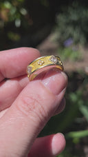 玫瑰切割钻石堡垒戒指