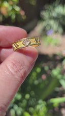 玫瑰切割钻石堡垒戒指