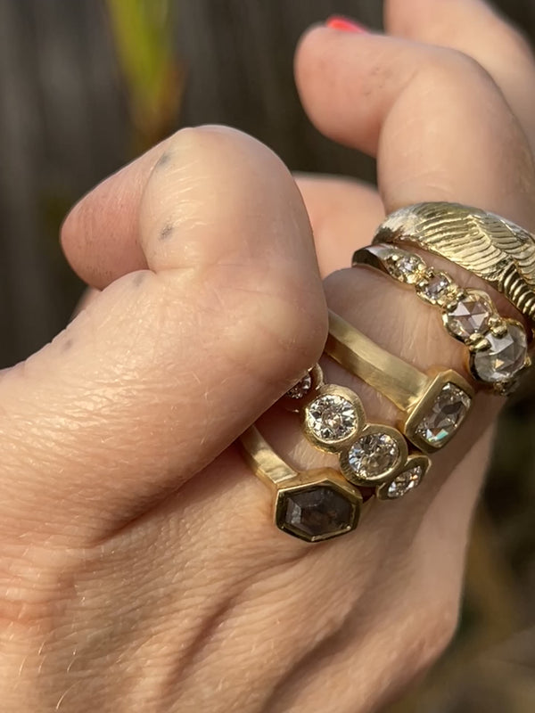 Sigrid - Rosecut Hex Diamond Ring – Morgaine Faye