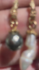 Treasury Earrings with Faceted White Pearls