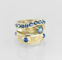 Bastion Ring with Blue Sapphires