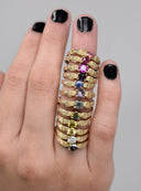 Stronghold Ring with Montana Sapphire Hex