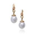 Treasury Earrings with Faceted White Pearls