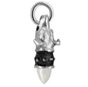 Lurke - Watchful Hound Pendant with White Moonstone and Mother of Pearl