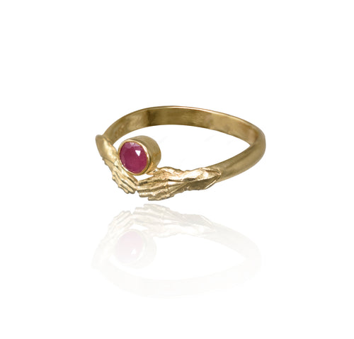 Stronghold Contour Ring with Wyoming Ruby